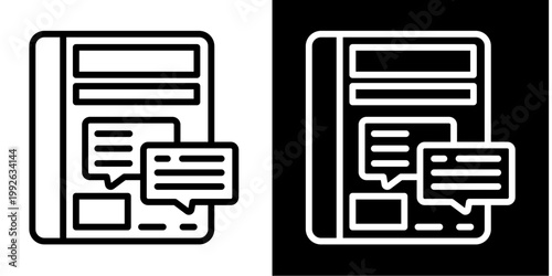 Chat Message Icon Set White Style Collection