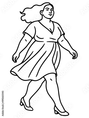 Confident Strides: An elegant individual strides forward with assured grace, radiating a sense of self-assurance and poise.