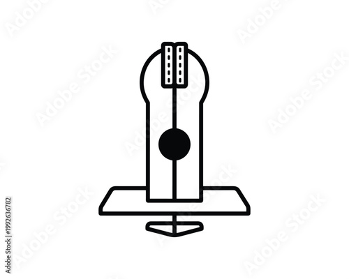 Detailed vector outline illustration of a leatherworking stitching pony clamp tool.