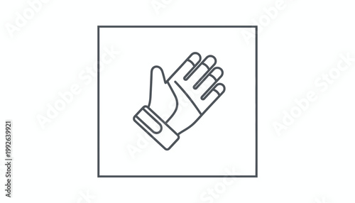 Gloved Hand Icon, Protective Workwear, Safety Equipment, Clean Line Art Symbol