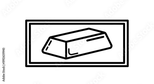 Gold Bar Icon, Precious Metal Ingot, Finance and Investment Symbol, Vector Illustration
