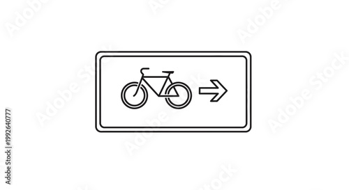 Bicycle Route Direction Sign with Arrow