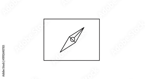 Abstract Compass Icon, Navigation Symbol, Directional Arrow, Minimalist Design