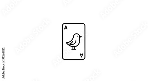 Ace of Birds Playing Card Icon - Minimalist Vector Art