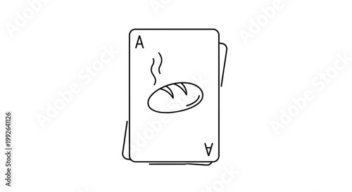 Ace of Bread Playing Card - Bakery, Food, Gambling Concept