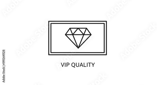 VIP Quality Diamond Icon: Premium Service, Luxury, Excellence, Exclusive Offer