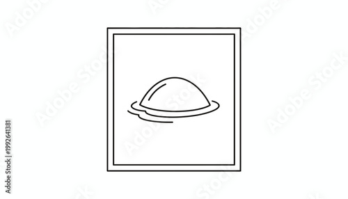 Water Drop Splash Icon, Abstract Liquid Ripple Effect, Simple Graphic Element