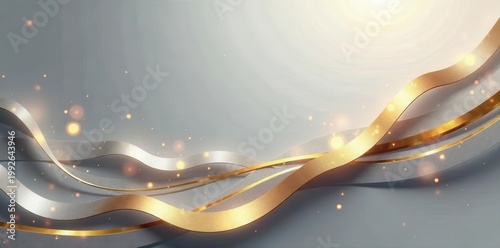 Abstract silver backdrop, elegant golden lines Modern vector design , clean, decor