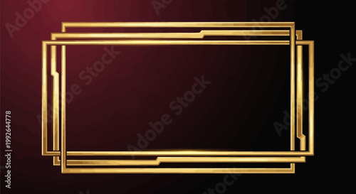 Golden Rectangle Frame Border Design.