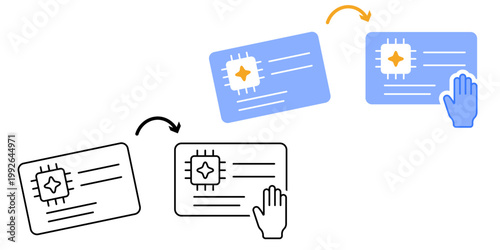 Bias correction adjustment symbol. Tilted output adjusted by human hand to alignment. AI bias detection and correction concept. Simple geometric illustration.