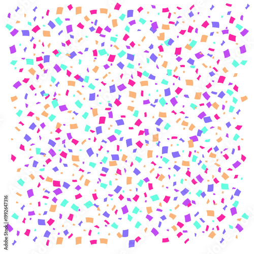 Colorful confetti particles falling on transparent background for celebration party and festival events