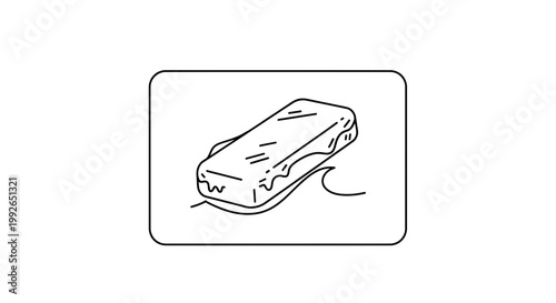 Hand-drawn illustration of a melting ice cube in water, representing cooling and refreshment