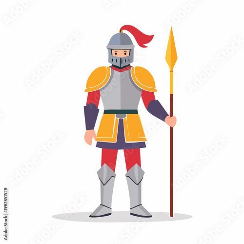 Medieval Knight Holding Spear