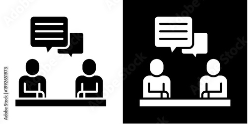 Client Meeting  Icon Set White Glyph Style Collection 