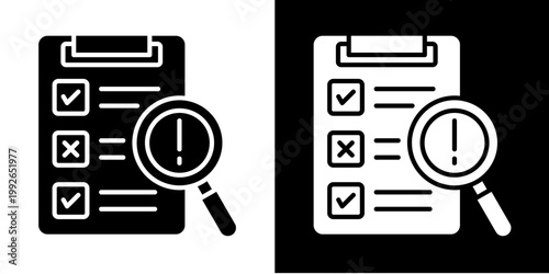 Risk Assessment  Icon Set White Glyph Style Collection 