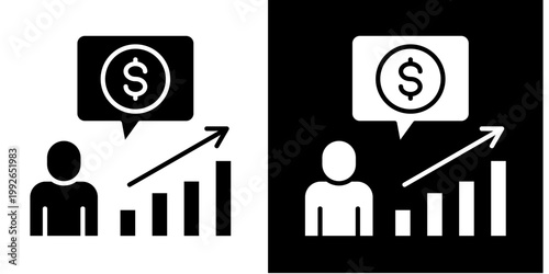 Business Consulting  Icon Set White Glyph Style Collection 