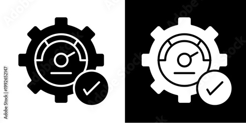 Performance Optimization  Icon Set White Glyph Style Collection 