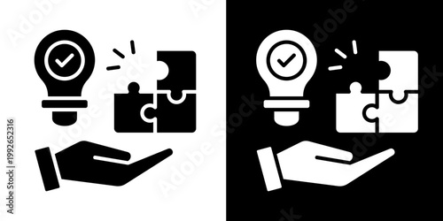 Enterprise Solutions  Icon Set White Glyph Style Collection 