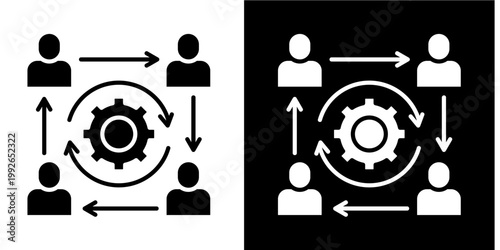 Partnership Alignment  Icon Set White Glyph Style Collection 