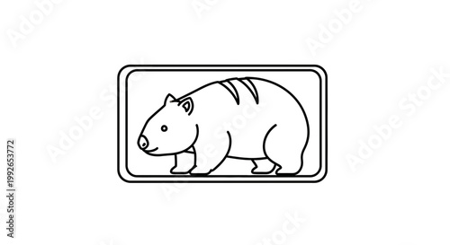 Wombat Icon Outline Vector Illustration
