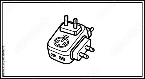Universal Travel Adapter with USB Ports and Multiple Plugs