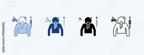 Dengue Fever Multiple Icon Illustration Vector