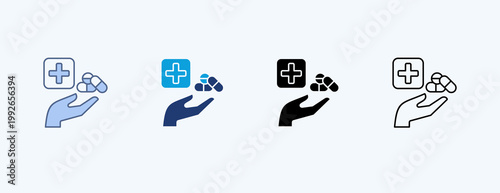 Medical Treatment Multiple Icon Illustration Vector