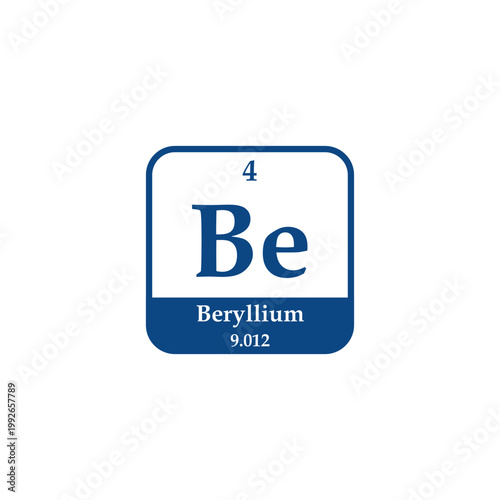 Symbol of the element beryllium