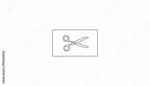 Open Scissors Icon, Cutting Symbol, Isolated on White Background, Graphic Element