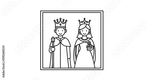 King and Queen Cartoon Icon