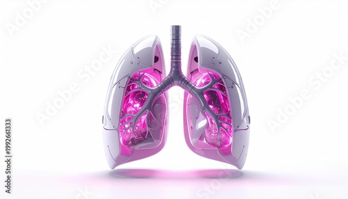 Human Lungs Anatomy Medical Illustration.