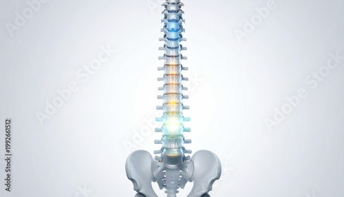 Human Spine Anatomy Detailed Illustration.