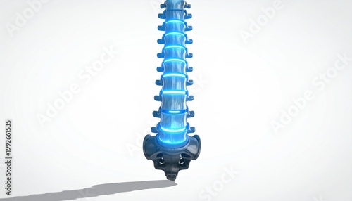 Human Spine Anatomy 3D Rendering.