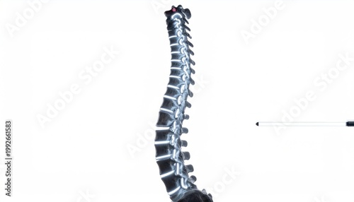 Human Spine Anatomy Detailed View.