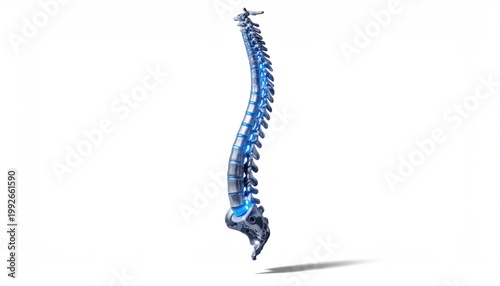 Human Spine Anatomy Digital Illustration Isolated.
