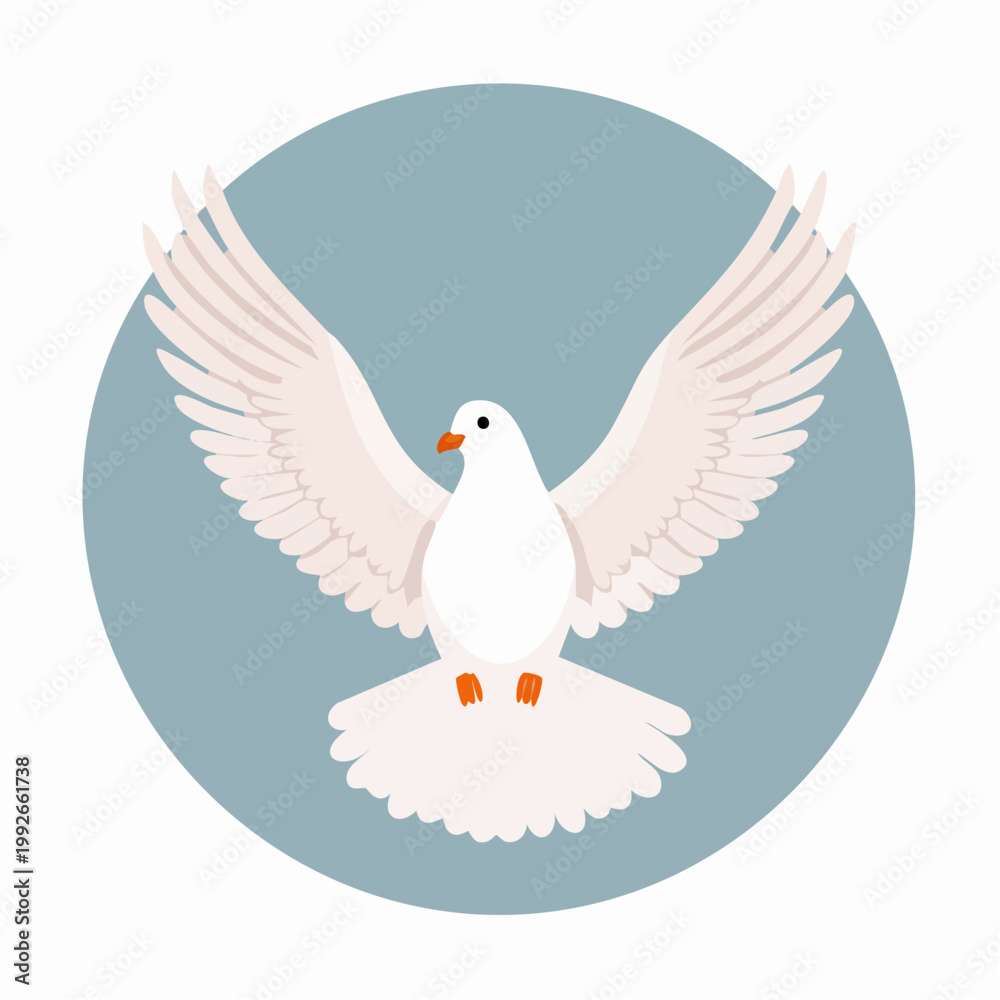 Obraz premium White dove with open wings