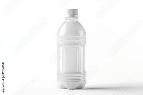 Clear Plastic Water Bottle Isolated on White Background.