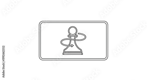 Chess Pawn Rotation Icon: Strategy, Game, and Movement Concept