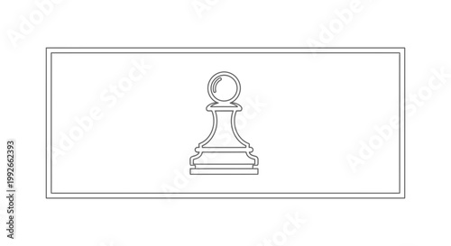 Chess Pawn Silhouette Icon - Minimalist Vector Graphic