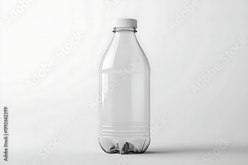 Clear Plastic Water Bottle Isolated on White Background.