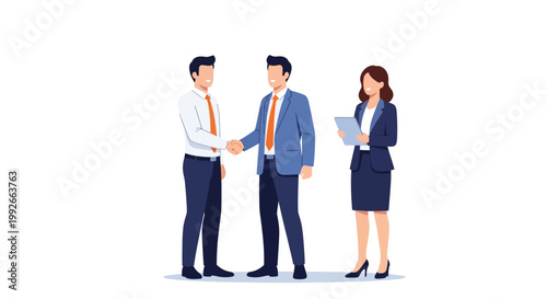 Business people shaking hands together.