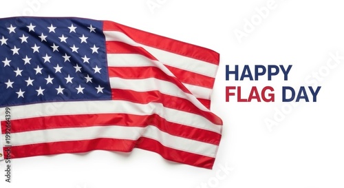 Celebrating flag day with the iconic american flag waving proudly in the wind isolated on white background
