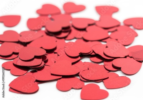 A cluster of stylized, abstract red and orange petal-like shapes forming an organic pattern isolated on white background