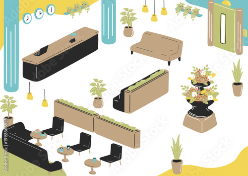 ホテルのフロントの風景