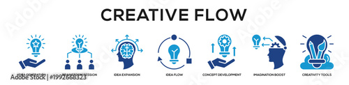 Glyphcolor - Creative Flow web banner icon vector illustration concept