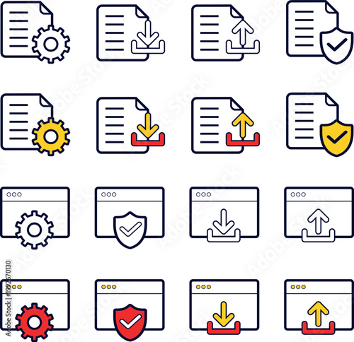 Modern Web UI and File Management Icon Set