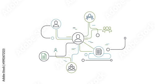 Abstract business network connection and data flow illustration