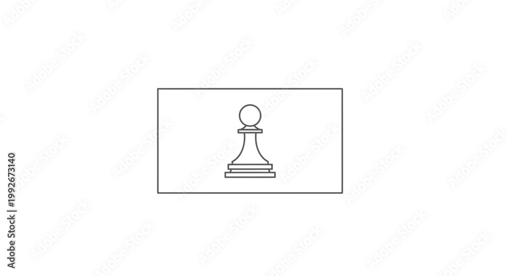 Fototapeta premium Minimalist Chess Pawn Icon on White Background - Strategic Game Piece