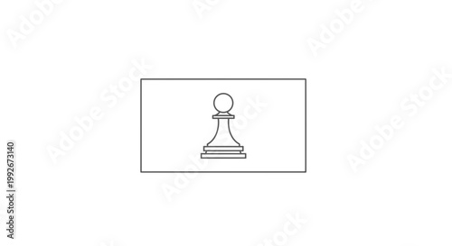 Minimalist Chess Pawn Icon on White Background - Strategic Game Piece