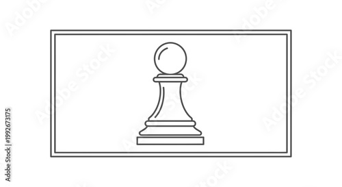 Minimalist Chess Pawn Icon on White Background - Vector Graphic